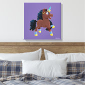 Afro Unicorn | Magisches Prancing Leinwanddruck (Insitu (Schlafzimmer))