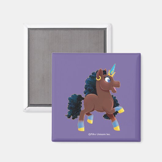 Afro Unicorn | Magisches Prancing Magnet (Vorderseite/Rückseite)