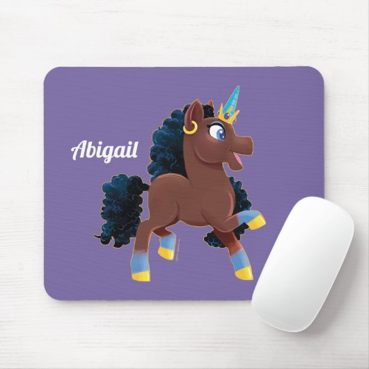 Afro Unicorn | Magisches Prancing Mousepad (Mit Mouse)
