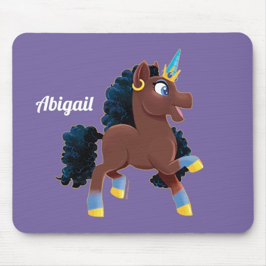 Afro Unicorn | Magisches Prancing Mousepad (Vorne)