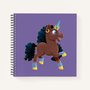 Afro Unicorn Magisches Prancing Notizblock
