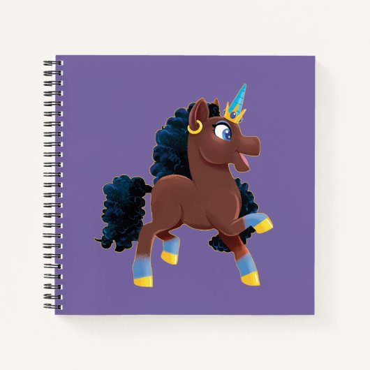 Afro Unicorn | Magisches Prancing Notizblock (Vorderseite)