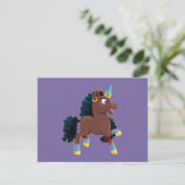 Afro Unicorn | Magisches Prancing Postkarte (Stehend Vorderseite)