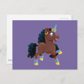 Afro Unicorn | Magisches Prancing Postkarte (Vorne/Hinten)