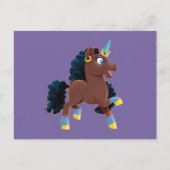 Afro Unicorn | Magisches Prancing Postkarte (Vorderseite)