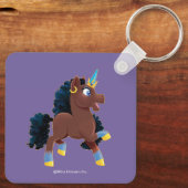 Afro Unicorn | Magisches Prancing Schlüsselanhänger (Rückseite)