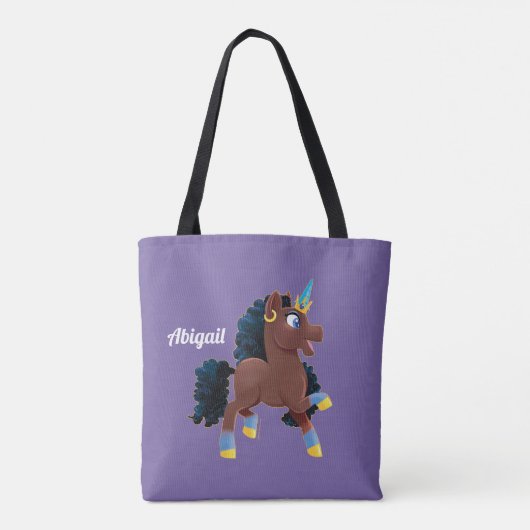 Afro Unicorn | Magisches Prancing Tasche (Rückseite)
