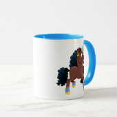 Afro Unicorn | Magisches Prancing Tasse (VorderseiteRechts)
