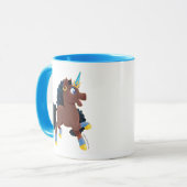 Afro Unicorn | Magisches Prancing Tasse (Vorderseite Links)