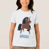 Afro Unicorn | Magisches Prancing Tri-Blend Shirt (Vorderseite)