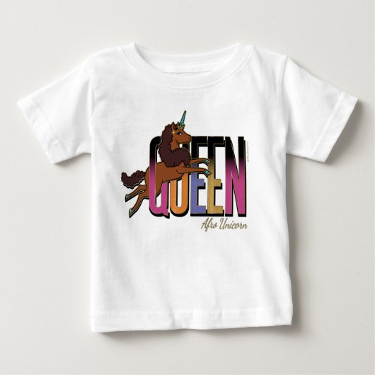 Afro Unicorn Queen Design Baby T-shirt (Vorderseite)