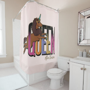 Afro Unicorn Queen Design Duschvorhang