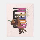 Afro Unicorn Queen Design Fleecedecke (Vorderseite)