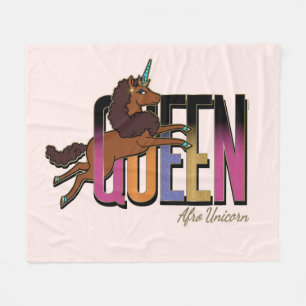 Afro Unicorn Queen Design Fleecedecke