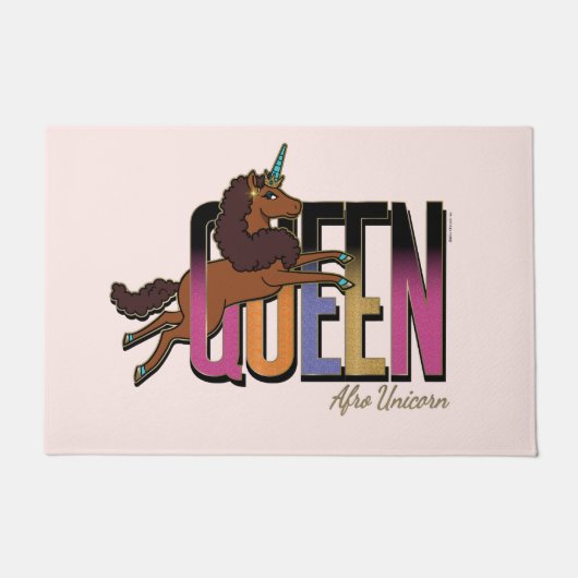 Afro Unicorn Queen Design Fußmatte (Vorderseite)