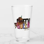 Afro Unicorn Queen Design Glas (Vorderseite)