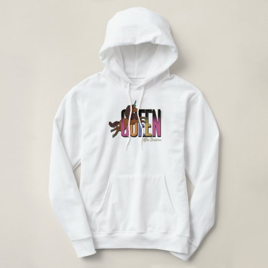 Afro Unicorn Queen Design Hoodie (Design vorne)