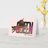 Afro Unicorn Queen Design Karte (Gelbe Blume)