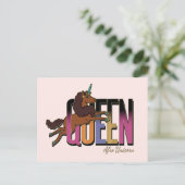 Afro Unicorn Queen Design Postkarte (Stehend Vorderseite)