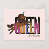 Afro Unicorn Queen Design Postkarte (Vorderseite)