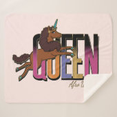 Afro Unicorn Queen Design Sherpadecke (Vorderseite (Horizontal))