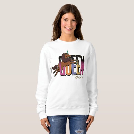 Afro Unicorn Queen Design Sweatshirt (Vorne ganz)