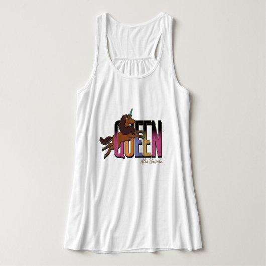Afro Unicorn Queen Design Tank Top (Design Vorderseite)