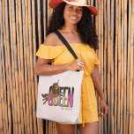 Afro Unicorn Queen Design Tasche<br><div class="desc">Treten Sie mit diesem Afro Unicorn Queen Design in Ihren Power ein. Dieses Kunstwerk mit einem majestätischen Einhorn,  das vor einem kühlen,  farbenfrohen "Queen"-Text sprang,  repräsentiert Schönheit,  Stärke und Magie. Dieses Design ist perfekt für diejenigen,  die ihre innere Königin umarmen,  und fügt jedem Produkt eine Touch der Ermächtigung hinzu.</div>