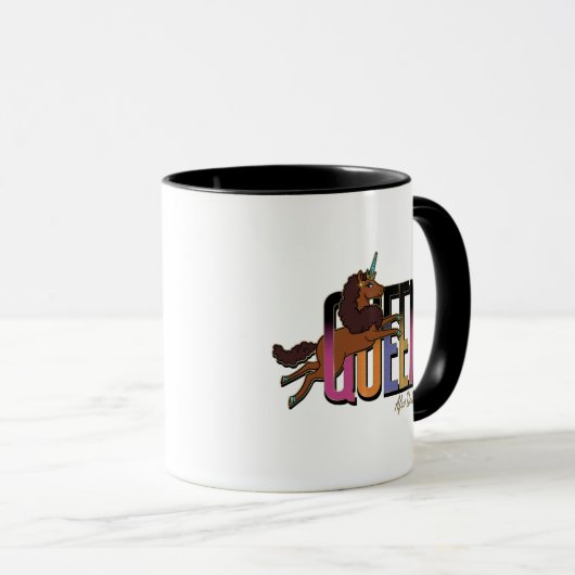 Afro Unicorn Queen Design Tasse (VorderseiteRechts)