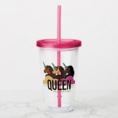 Afro Unicorn Queen Trio Design Acryltrinkbecher (Vorderseite)