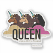 Afro Unicorn Queen Trio Design Aufkleber (Vorderseite)