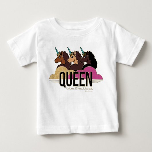 Afro Unicorn Queen Trio Design Baby T-shirt (Vorderseite)