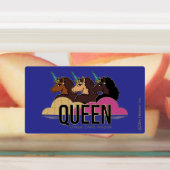 Afro Unicorn Queen Trio Design Etiketten (Befestigt)