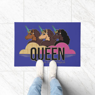 Afro Unicorn Queen Trio Design Fußmatte