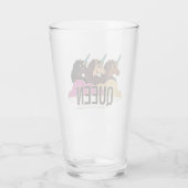 Afro Unicorn Queen Trio Design Glas (Rückseite)