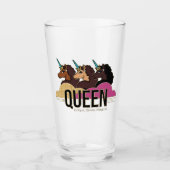 Afro Unicorn Queen Trio Design Glas (Vorderseite)