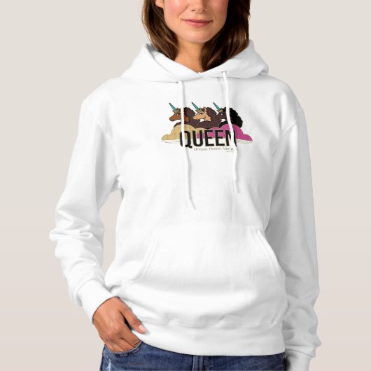 Afro Unicorn Queen Trio Design Hoodie (Vorderseite)