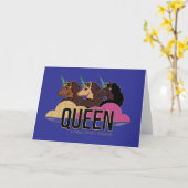 Afro Unicorn Queen Trio Design Karte (Gelbe Blume)