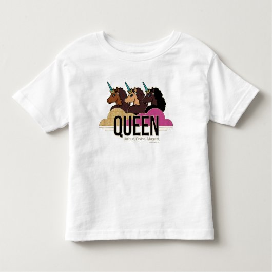 Afro Unicorn Queen Trio Design Kleinkind T-shirt (Vorderseite)