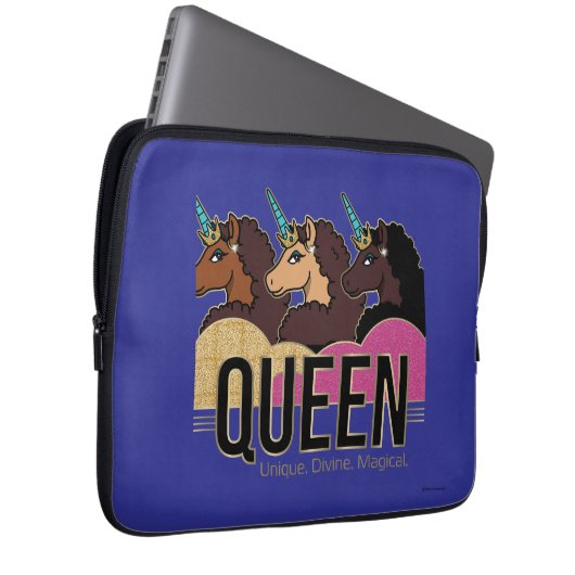 Afro Unicorn Queen Trio Design Laptopschutzhülle (Vorne Rechts)