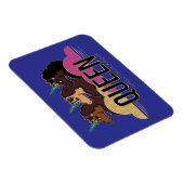 Afro Unicorn Queen Trio Design Magnet (Rechte Seite)