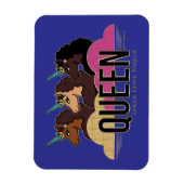 Afro Unicorn Queen Trio Design Magnet (Vertikal)