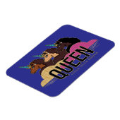 Afro Unicorn Queen Trio Design Magnet (Linke Seite)