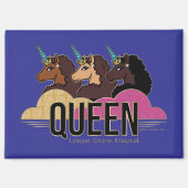 Afro Unicorn Queen Trio Design Magnet (Vorderseite)