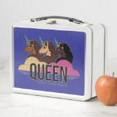 Afro Unicorn Queen Trio Design Metall Brotdose (Beispiel)
