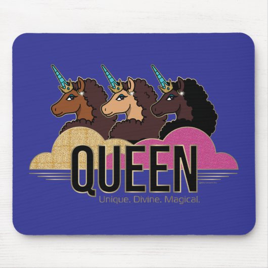 Afro Unicorn Queen Trio Design Mousepad (Vorne)