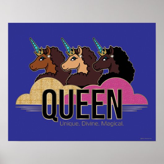 Afro Unicorn Queen Trio Design Poster (Vorne)