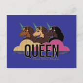 Afro Unicorn Queen Trio Design Postkarte (Vorderseite)