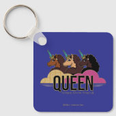 Afro Unicorn Queen Trio Design Schlüsselanhänger (Vorderseite)