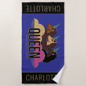Afro Unicorn Queen Trio Design Strandtuch (Vorderseite)